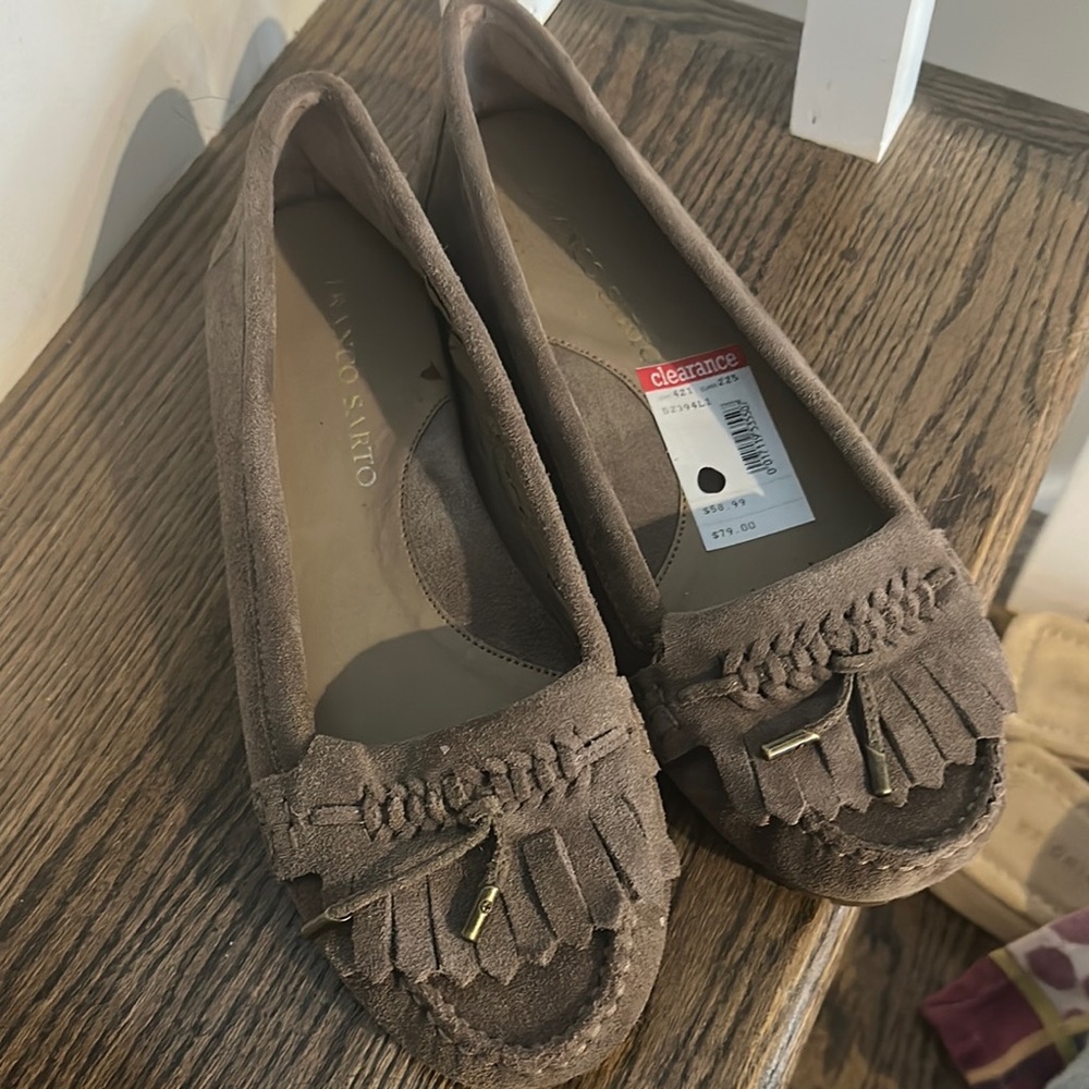 Franco Sarto Brown Flats Comfortable Loafers